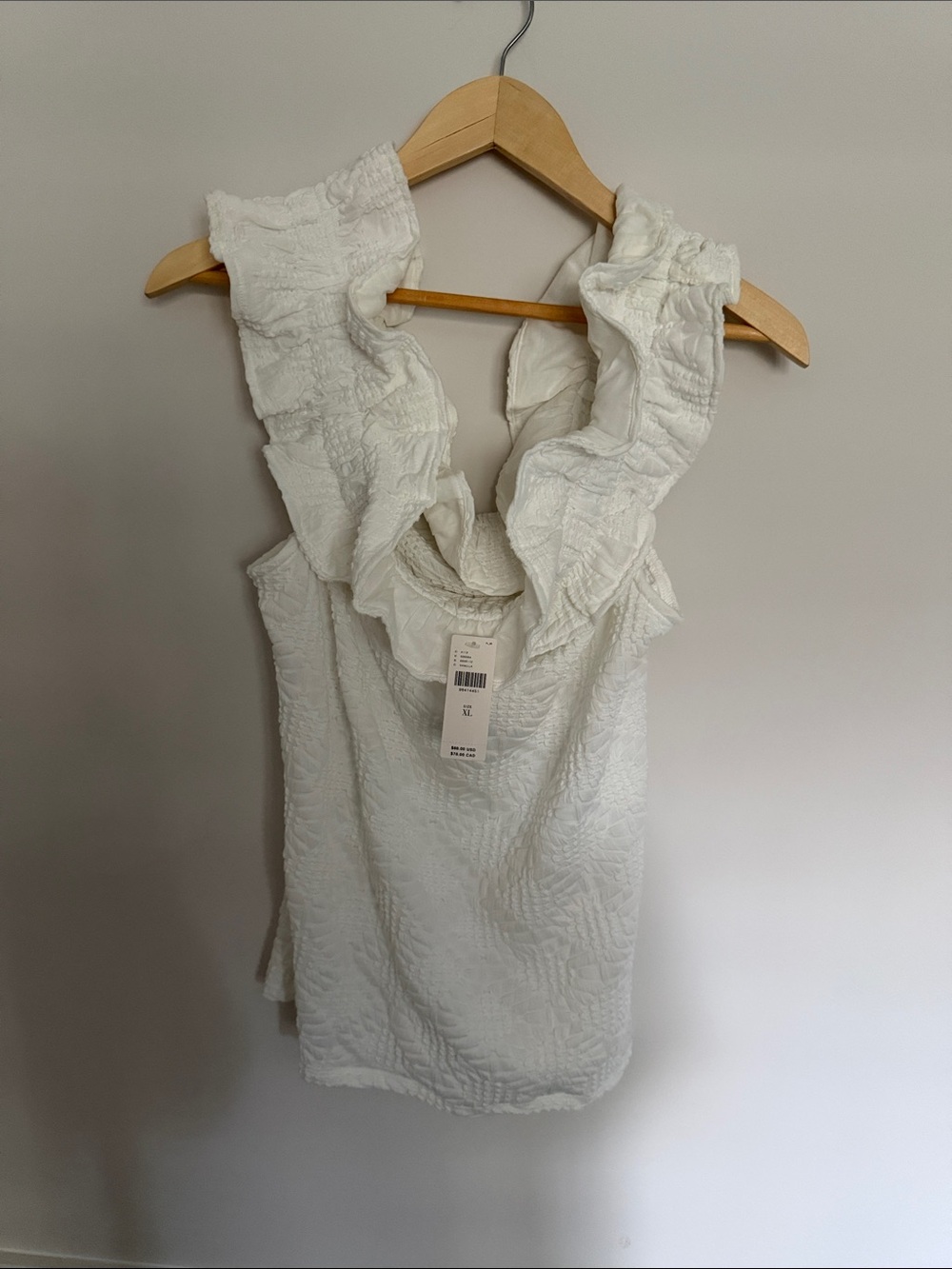 Maeve White Ruffle V-Neck Camisole